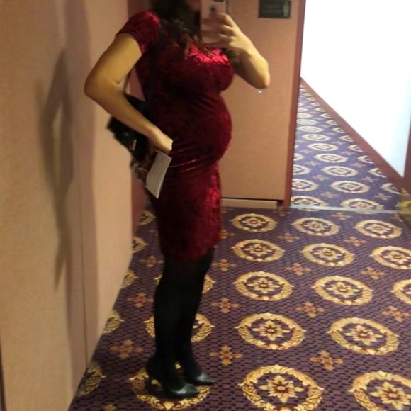 Pinkblush Dresses & Skirts - Maternity Red Velvet Dress